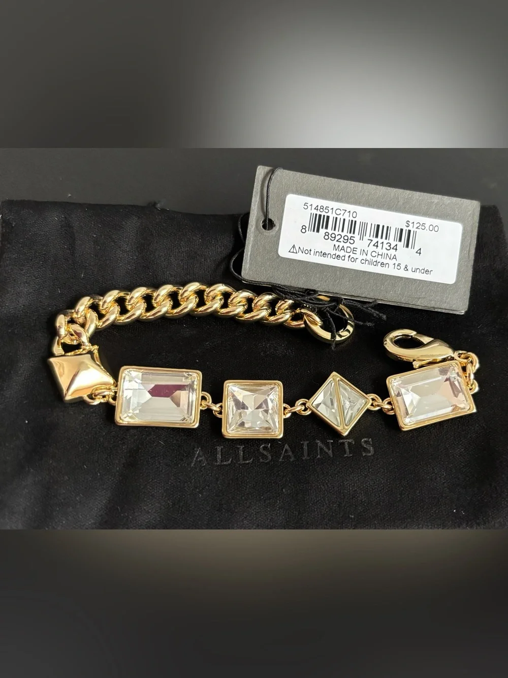 AllSaints Geometric Crystal Bracelet